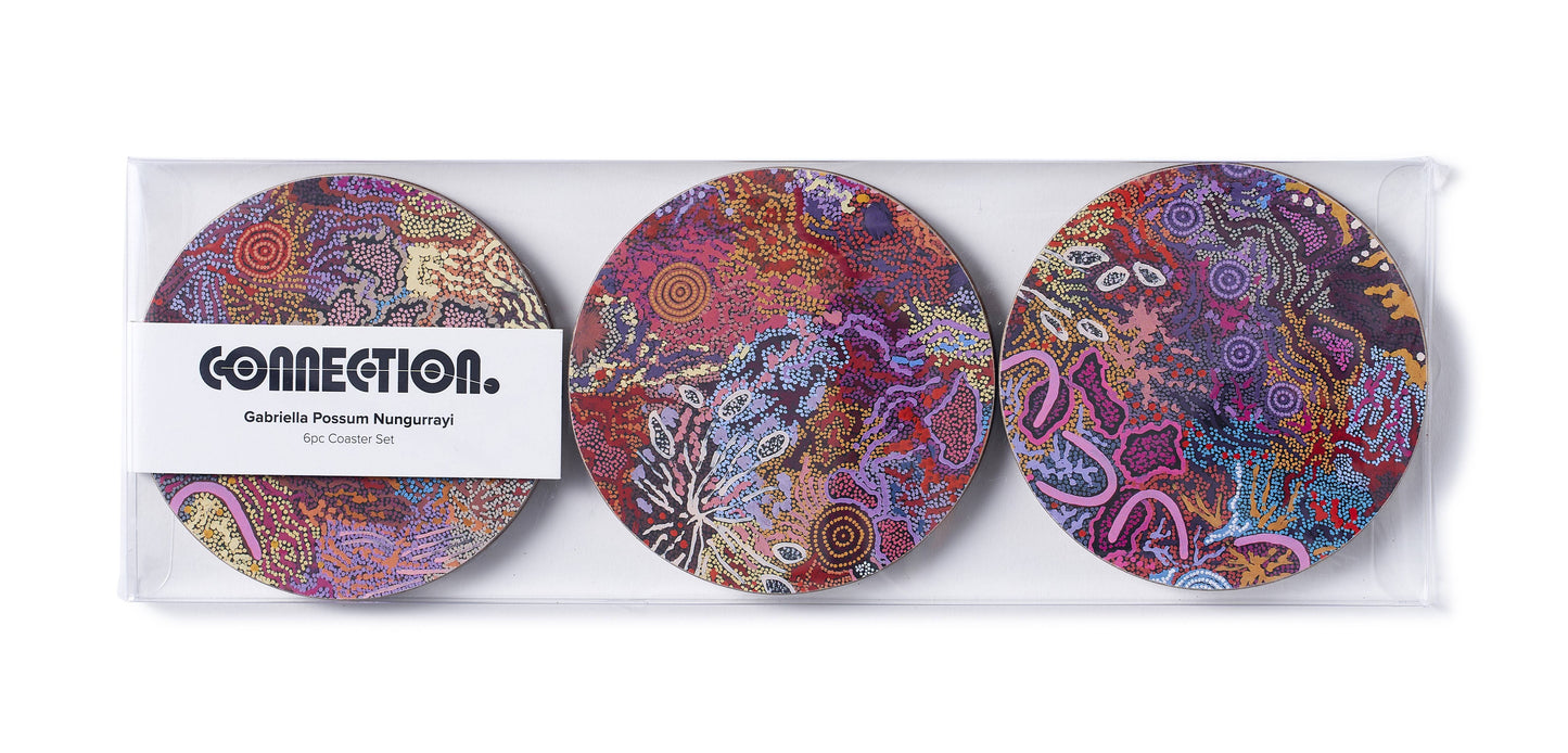 Round Coasters Pack of 6 - Gabriella Possum