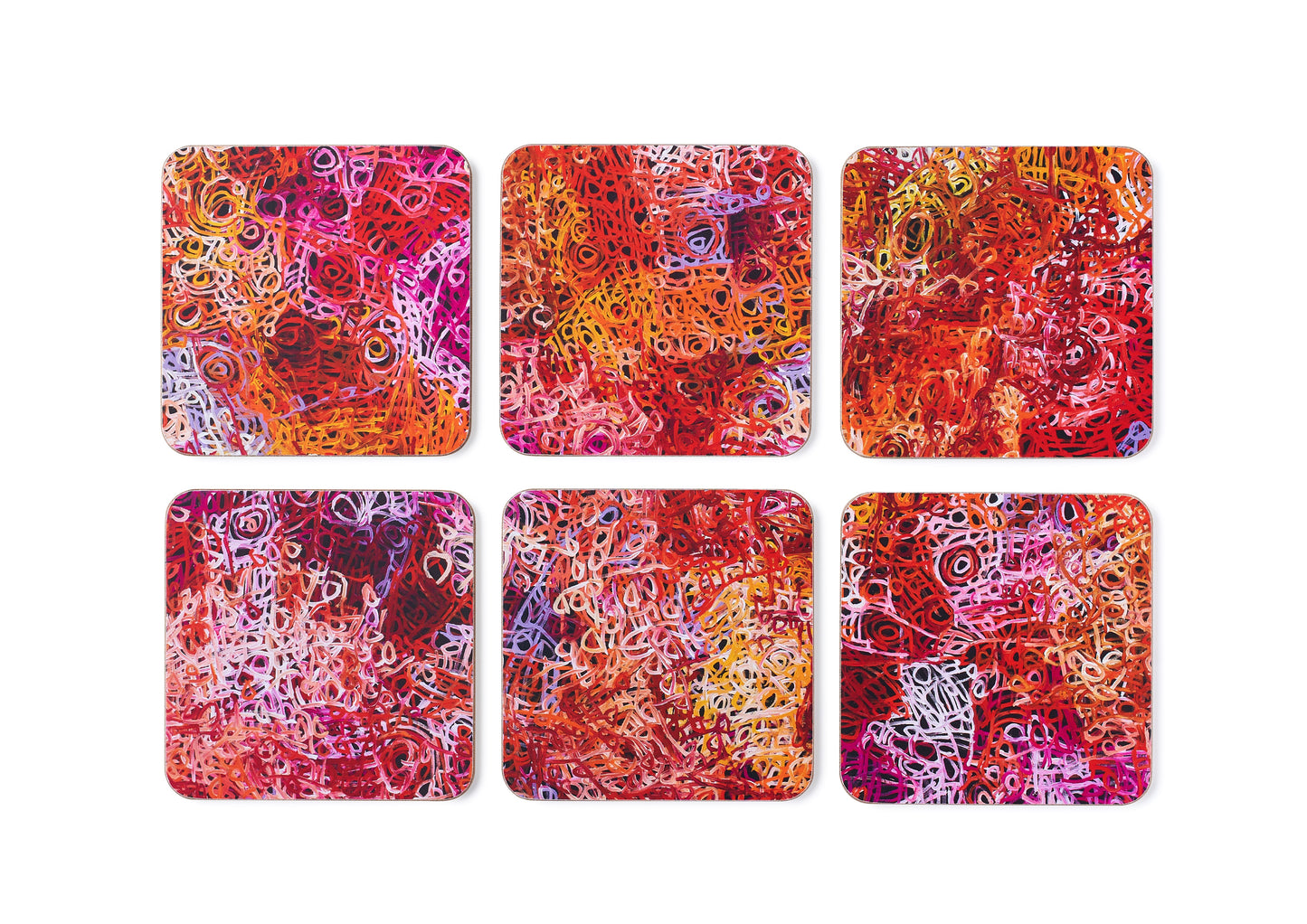 Square Coasters Pack of 6 - Charmaine Pwerle