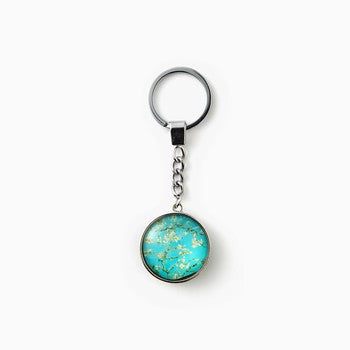 Almond Blossom Glass Dome Keyring