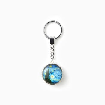 Starry Night Glass Dome Keyring