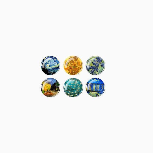 Van Gogh 6 Pack Dome Magnets