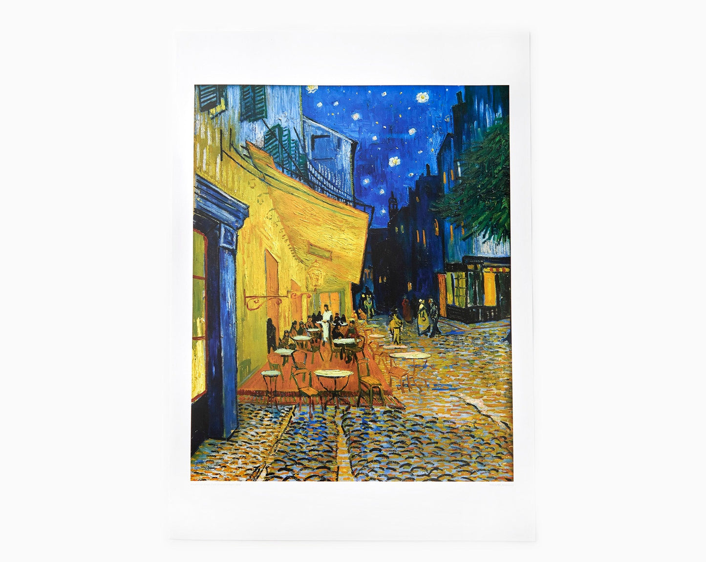 A print with an image of the cafe terrace by artist van gogh